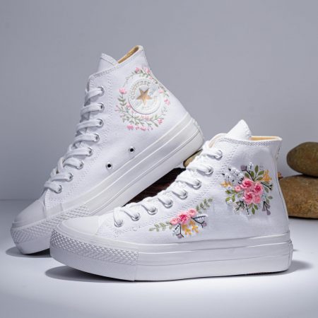 Luxury Embroidered Bridal Shoes – Custom Flats, Heels or Reception Sneakers